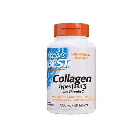 Doctor's Best Colagen tip 1 si 3 si Vitamina C, 1000 mg, 180 Pastile